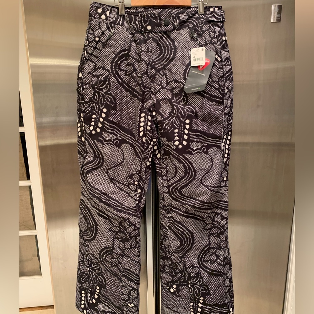 Free People SET B+W Floral printed Midnight Combo SNOW JACKET + PANTS…New! - Picture 7 of 8